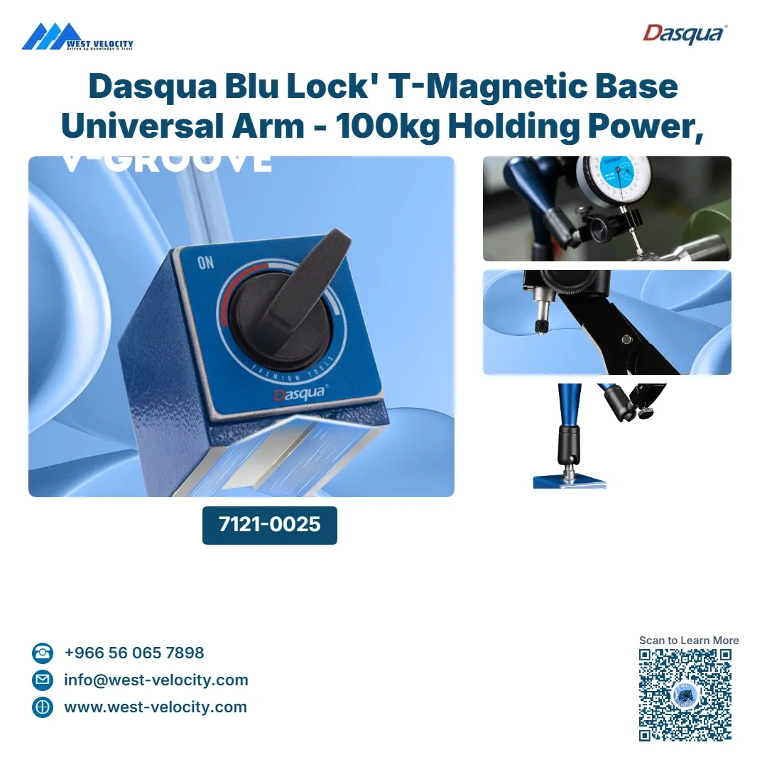 Dasqua Blu Lock' T-Magnetic Base Universal Arm - 100kg Holding Power, Precision Mechanical - Dasqua - SKU: 7121-0025