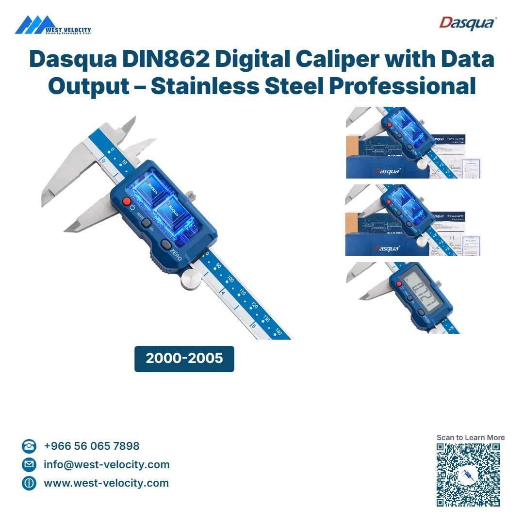 Dasqua DIN862 Digital Caliper with Data Output – Stainless Steel Professional Measuring Tool - Dasqua - SKU: 2000-2005