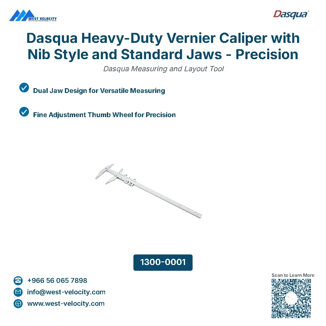 Dasqua Heavy-Duty Vernier Caliper with Nib Style and Standard Jaws - Precision Industrial Measuring Tool (0-1000mm / 0-40") - Dasqua - SKU: 1300-0001