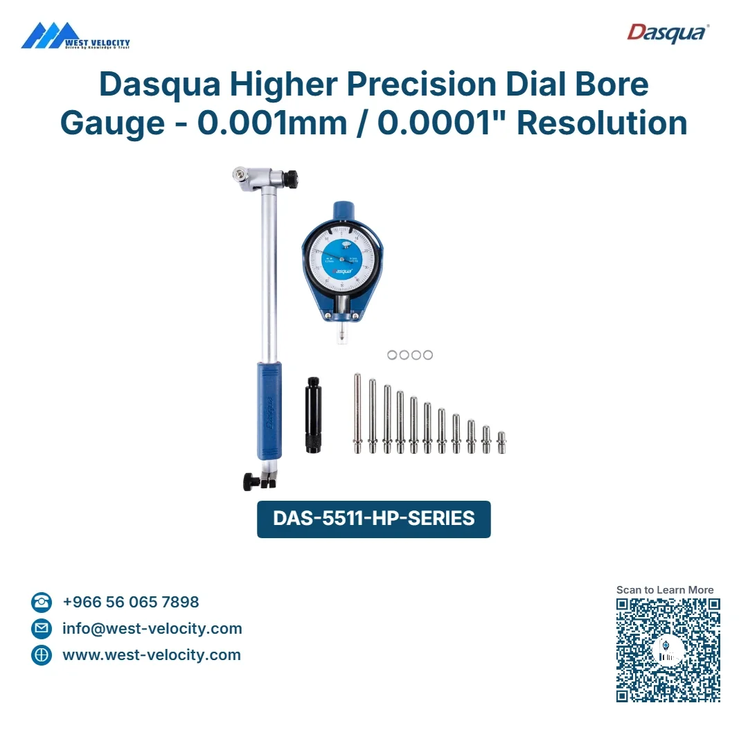 Dasqua Higher Precision Dial Bore Gauge - 0.001mm / 0.0001" Resolution Internal Measuring Tool - Dasqua - SKU: 5511-1130