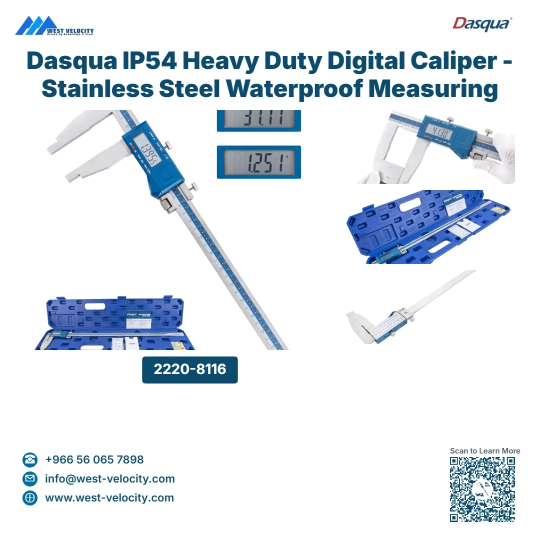 Dasqua IP54 Heavy Duty Digital Caliper - Stainless Steel Waterproof Measuring Tool - Dasqua - SKU: 2220-8116