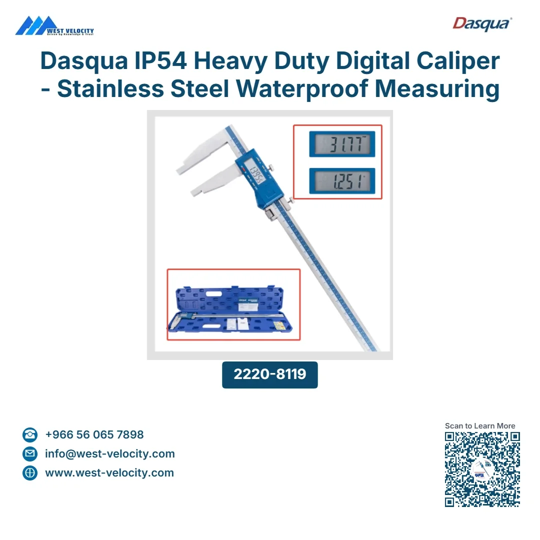 Dasqua IP54 Heavy Duty Digital Caliper - Stainless Steel Waterproof Measuring Tool - Dasqua - SKU: 2220-8119