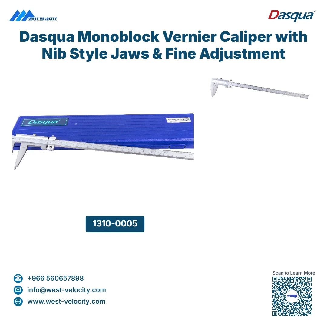 Dasqua Monoblock Vernier Caliper with Nib Style Jaws & Fine Adjustment - Dasqua - SKU: 1310-0005 - Available in Saudi Arabia