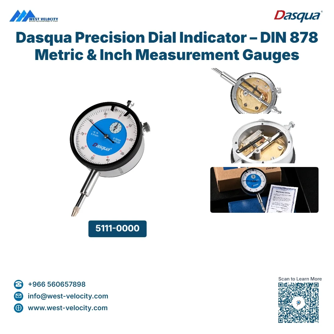 Dasqua Precision Dial Indicator – DIN 878 Metric & Inch Measurement Gauges (Jeweled & Flat Back) - Dasqua - SKU: 5111-0000 - Available in Saudi Arabia