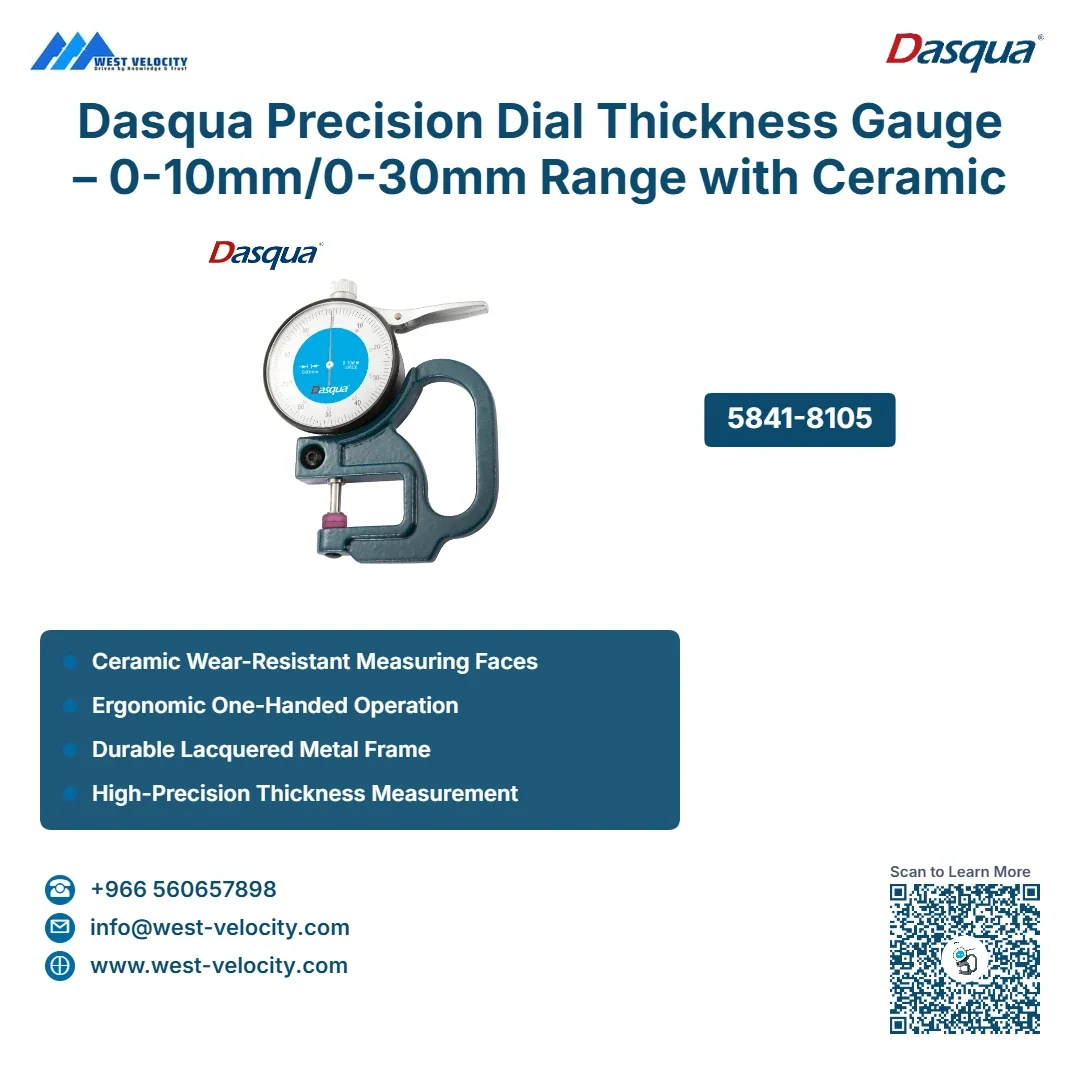 Dasqua Precision Dial Thickness Gauge – 0-10mm/0-30mm Range with Ceramic Measuring Faces - Dasqua - SKU: 5841-8105 - Available in Saudi Arabia