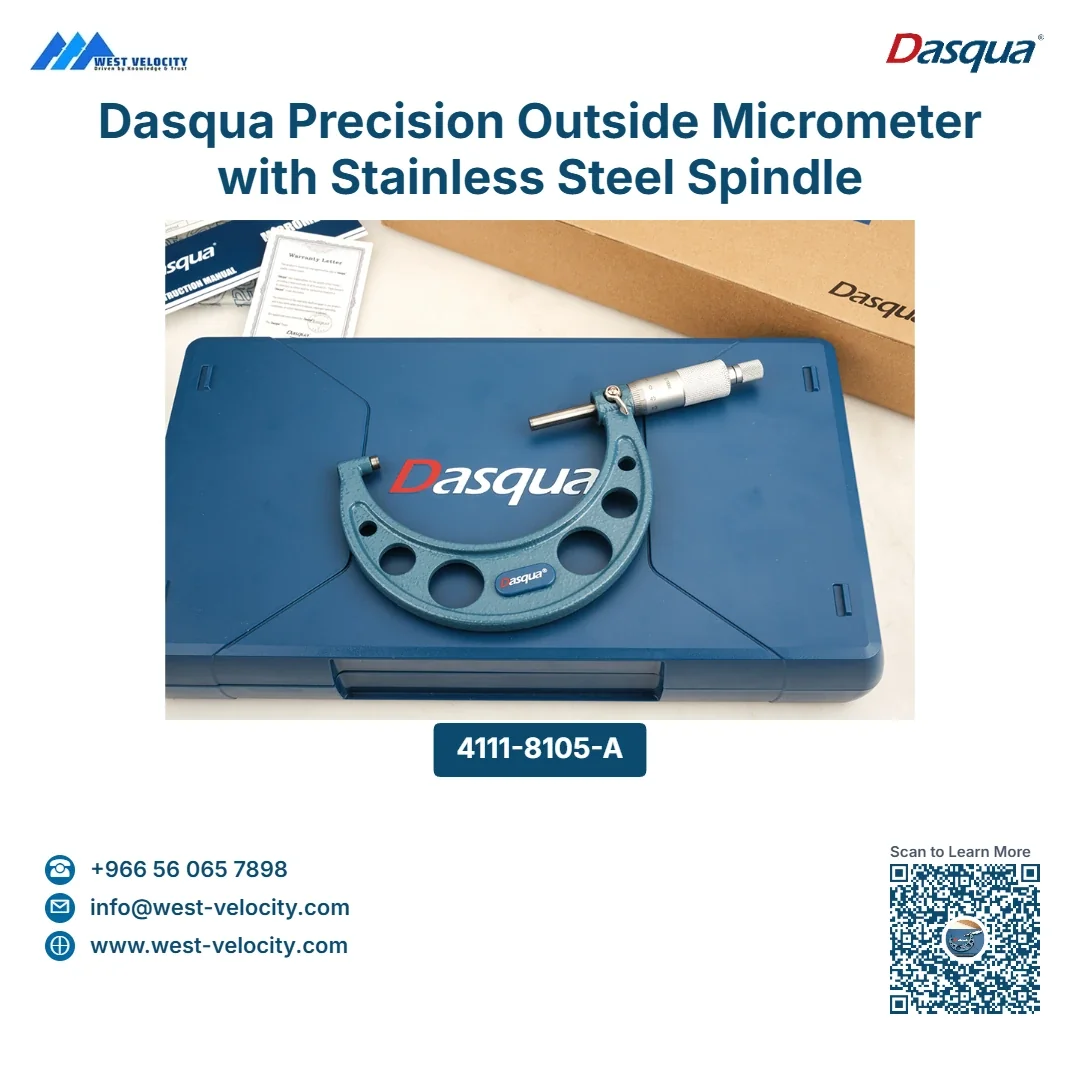 Dasqua Precision Outside Micrometer with Stainless Steel Spindle - Dasqua - SKU: 4111-8105-A - Available in Saudi Arabia