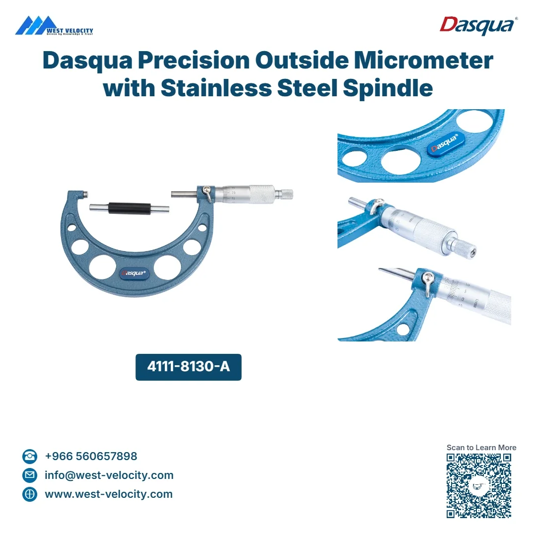 Dasqua Precision Outside Micrometer with Stainless Steel Spindle - Dasqua - SKU: 4111-8130-A - Available in Saudi Arabia