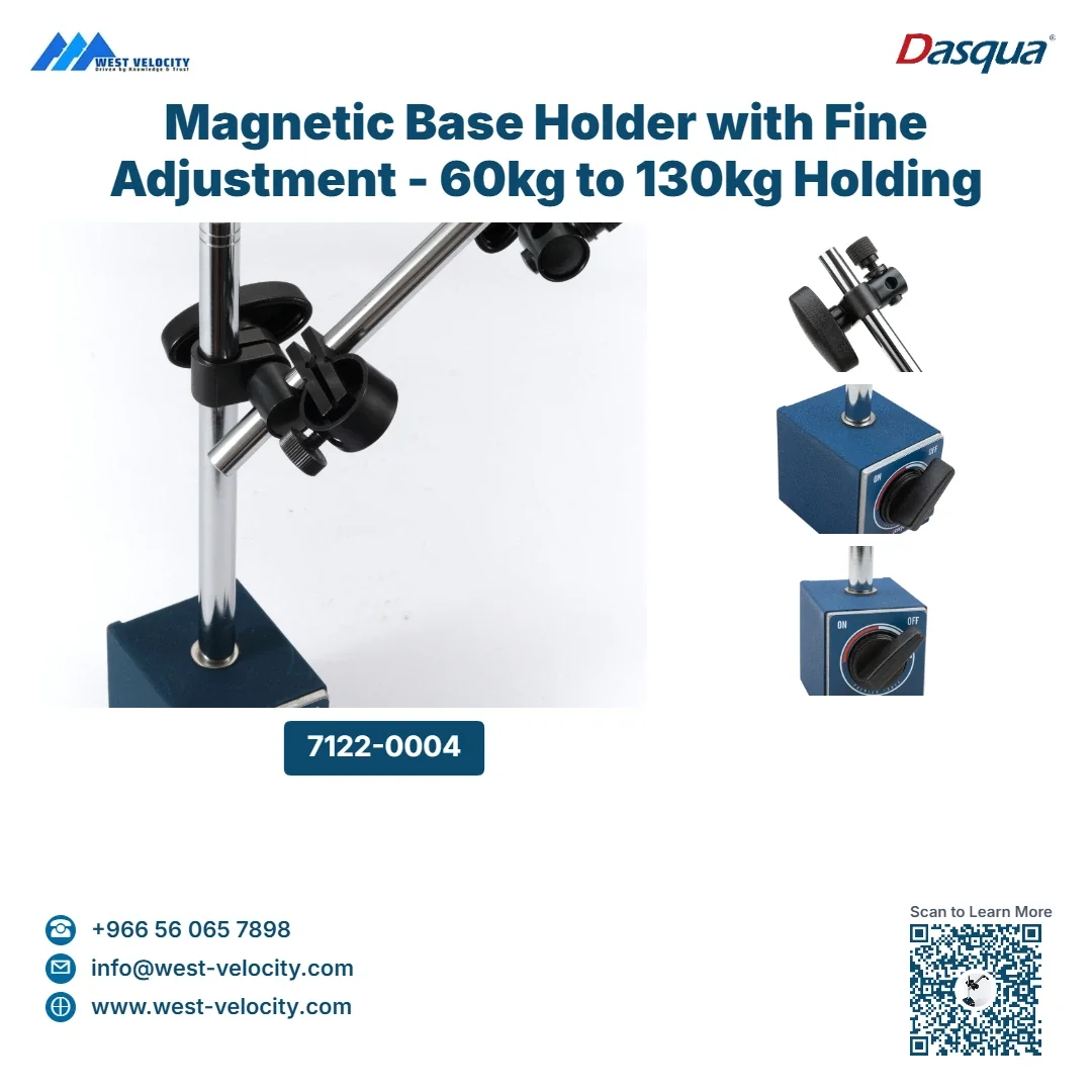 Magnetic Base Holder with Fine Adjustment - 60kg to 130kg Holding Power - Dasqua - SKU: 7122-0004 - Available in Saudi Arabia