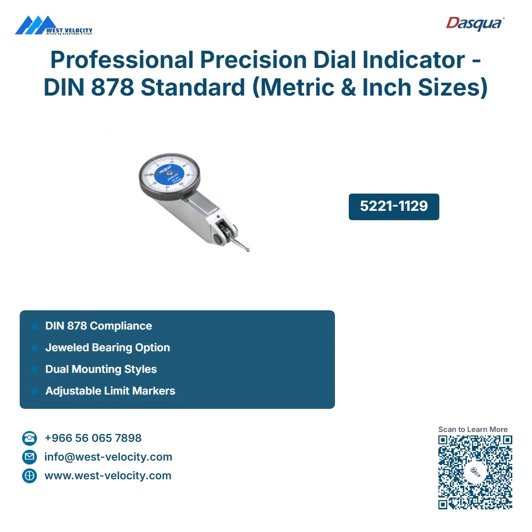 Professional Precision Dial Indicator - DIN 878 Standard (Metric & Inch Sizes) - Dasqua - SKU: 5221-1129