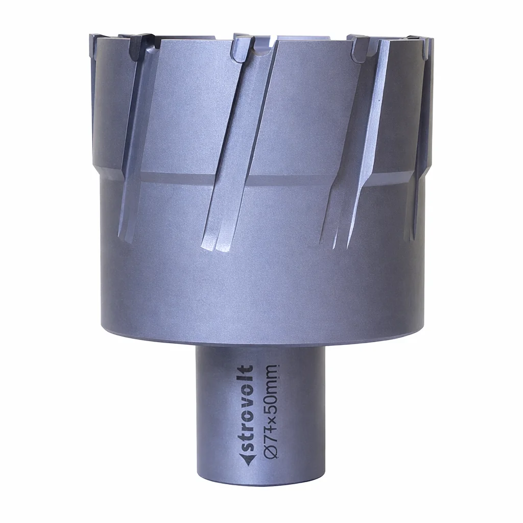 Strovolt 77mm x 50mm TCT Annular Core Cutter Industrial Tungsten Carbide Tipped Mag Drill Bit Heavy-Duty Hole Saw for Stainless Steel, Rail & Hardened Steel STRO787750 - strovolt - SKU: STRO787750 - Available in Saudi Arabia
