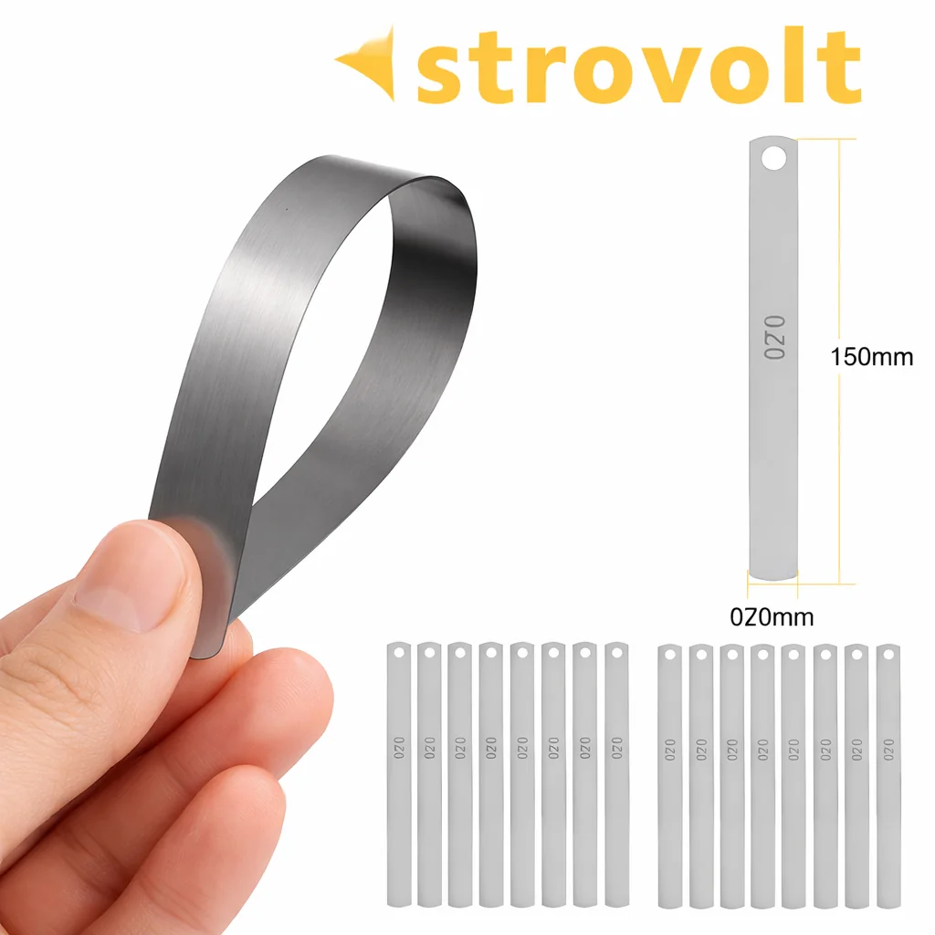 STROVOLT Precision Feeler Gauge Strip 0.20mm – 150mm x 12.7mm Stainless Steel Shim Blade - strovolt - SKU: STV-FGS-020-150