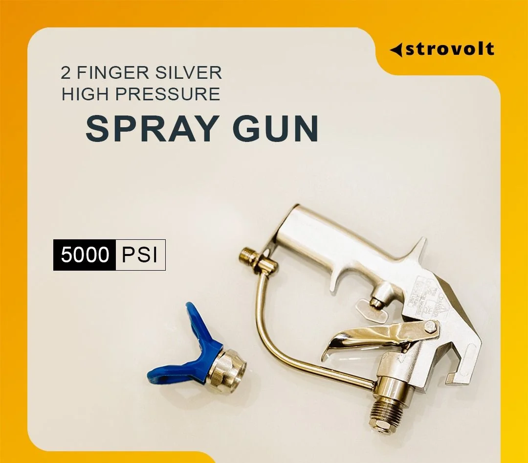 Strovolt 2 Finger Silver High Pressure Spray Gun 5000 PSI – Industrial Grade - strovolt - SKU: SV-HPG-5000-2F-SL