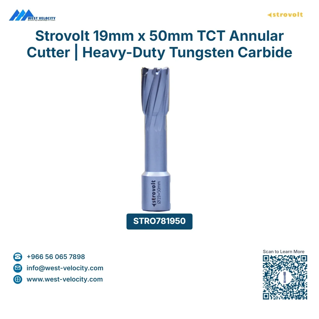 Strovolt 19mm x 50mm TCT Annular Core Cutter  Industrial Tungsten Carbide Tipped Mag Drill Bit  Heavy-Duty Hole Saw for Stainless Steel, Rail & Hardox - strovolt - SKU: STRO781950 - Available in Saudi Arabia