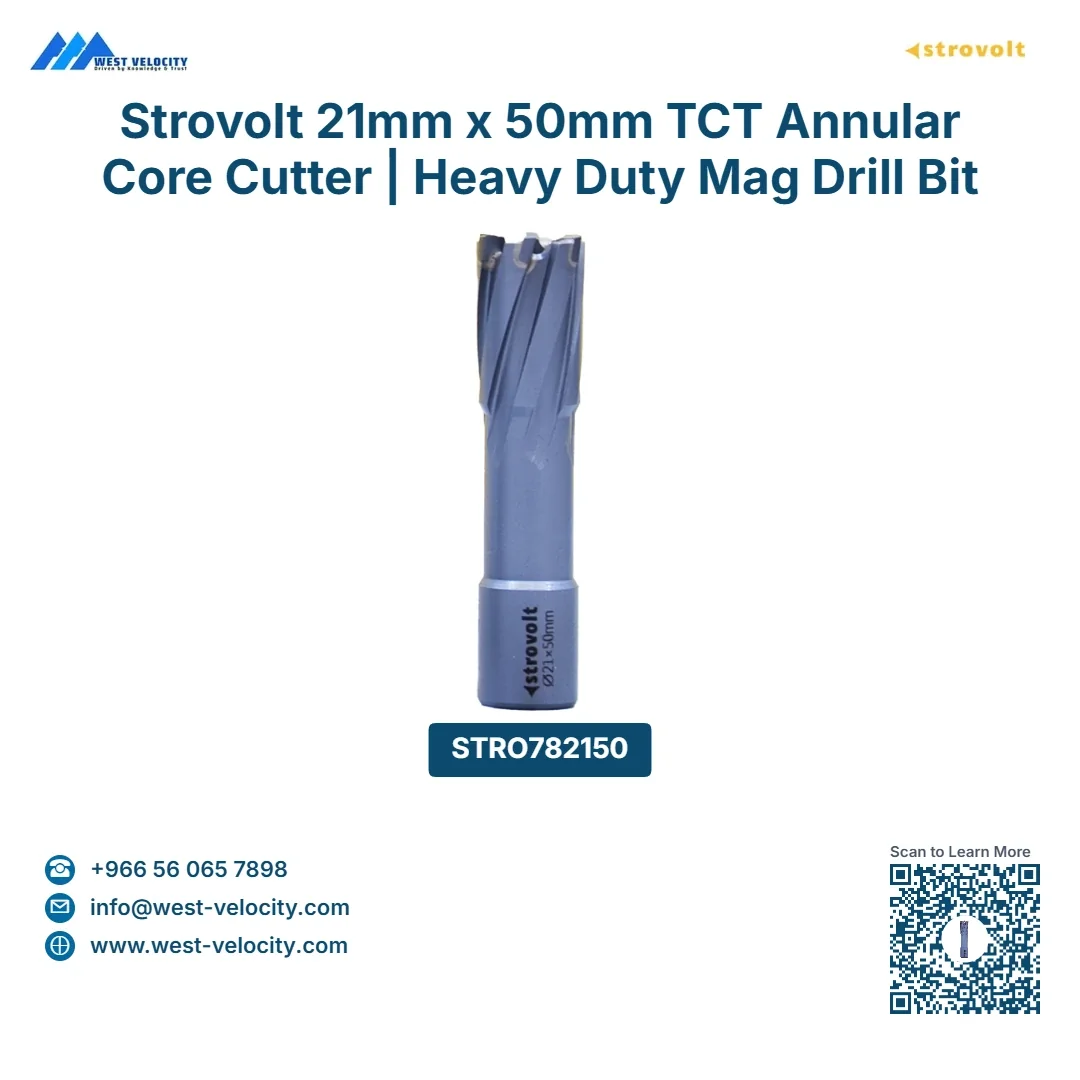 Strovolt 21mm x 50mm TCT Annular Core Cutter Industrial Tungsten Carbide Tipped Mag Drill Bit Heavy Duty Hole Saw for Stainless Steel, Rail & Hardened Steel STRO782150 - strovolt - SKU: STRO782150