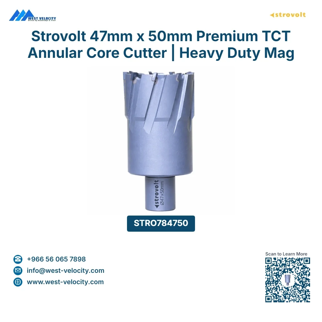 Strovolt 47mm x 50mm TCT Annular Core Cutter Industrial Tungsten Carbide Tipped Mag Drill Bit Heavy-Duty Hole Saw for Stainless Steel, Rail & Hardox - strovolt - SKU: STRO-784750-TCT-4750Brand - Available in Saudi Arabia