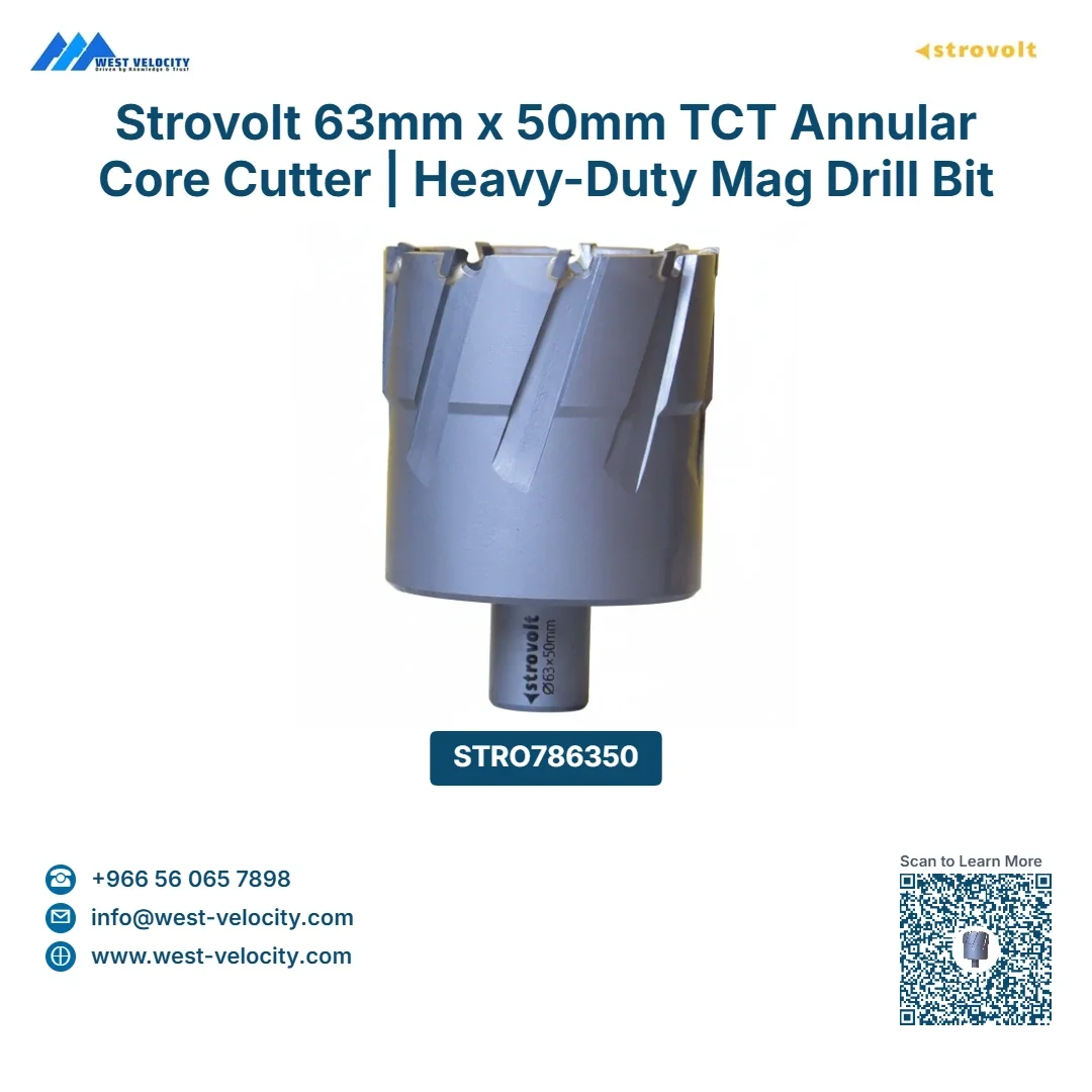 Strovolt 63mm x 50mm TCT Annular Core Cutter Industrial Tungsten Carbide Tipped Mag Drill Bit Heavy-Duty Hole Saw for Stainless Steel, Rail & Hardox - strovolt - SKU: STRO786350 - Available in Saudi Arabia