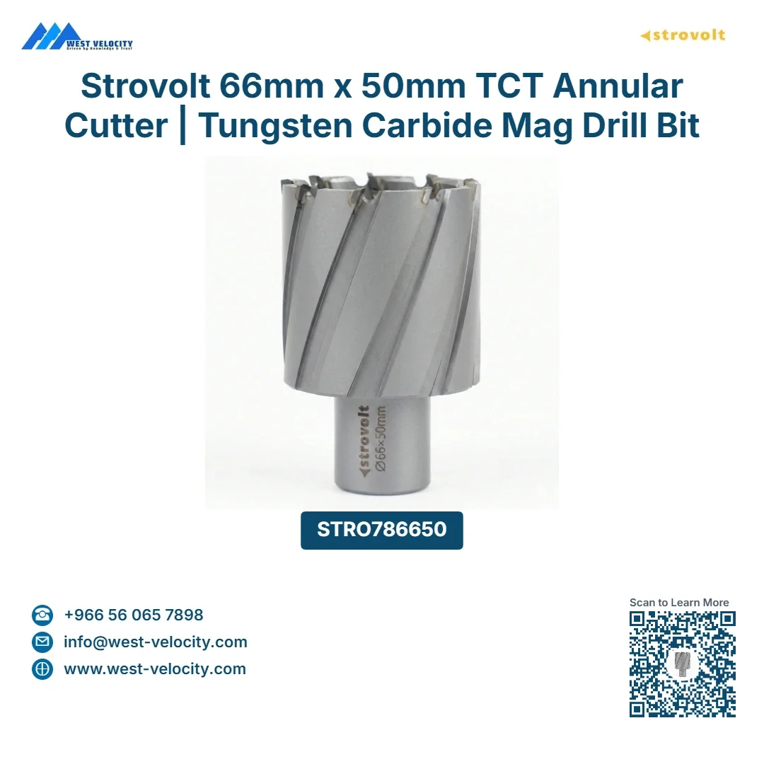 Strovolt 66mm x 50mm TCT Annular Core Cutter Industrial Tungsten Carbide Tipped Mag Drill Bit Heavy-Duty Hole Saw for Stainless Steel, Rail & Hardox STRO786650 - strovolt - SKU: STRO786650 - Available in Saudi Arabia