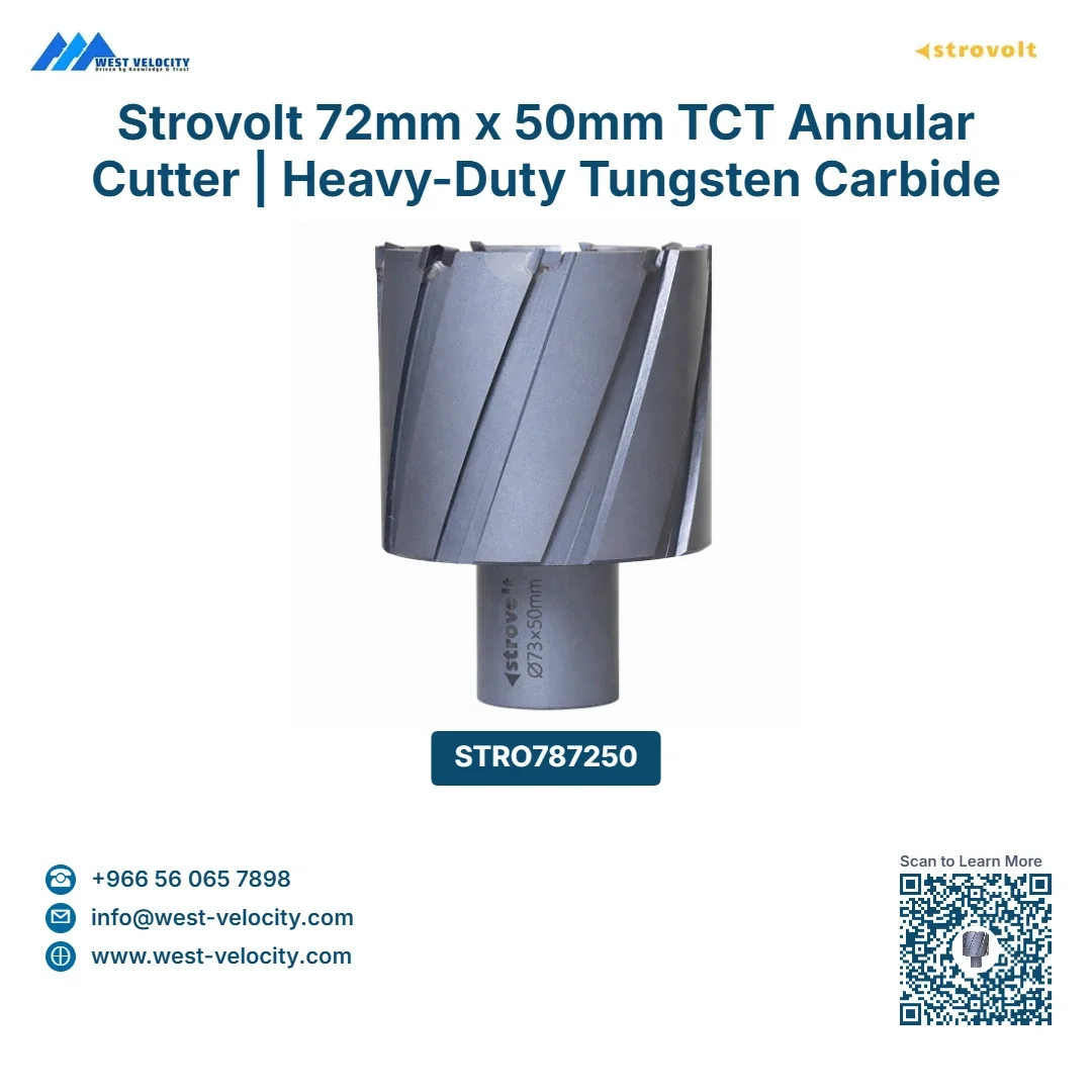 Strovolt 72mm x 50mm TCT Annular Core Cutter Industrial Tungsten Carbide Tipped Mag Drill Bit Heavy-Duty Hole Saw for Stainless Steel, Rail & Hardox - strovolt - SKU: STRO787250 - Available in Saudi Arabia
