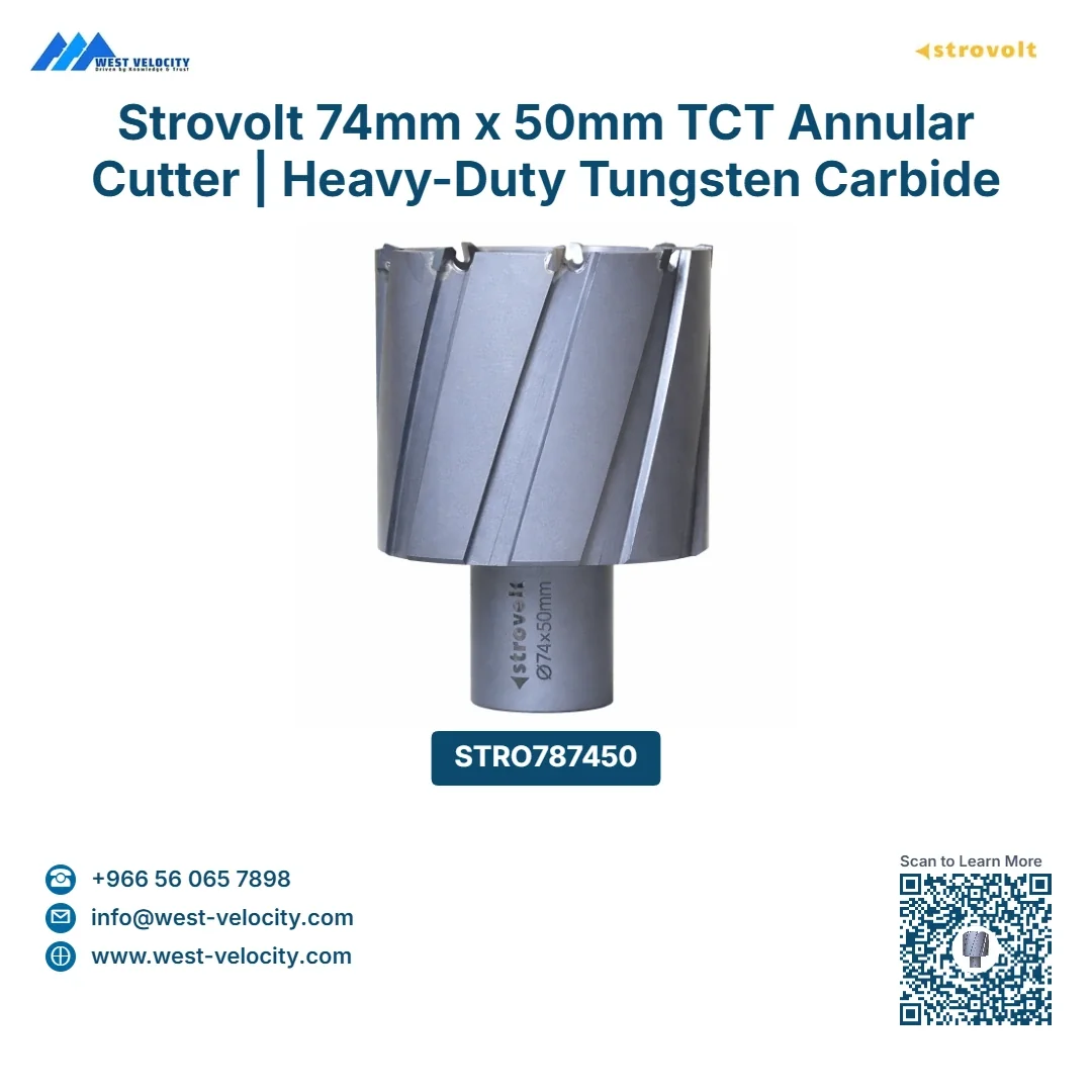Strovolt 74mm x 50mm TCT Annular Core Cutter Industrial Tungsten Carbide Tipped Mag Drill Bit Heavy-Duty Hole Saw for Stainless Steel, Rail & Hardox STRO787450 - strovolt - SKU: STRO787450 - Available in Saudi Arabia