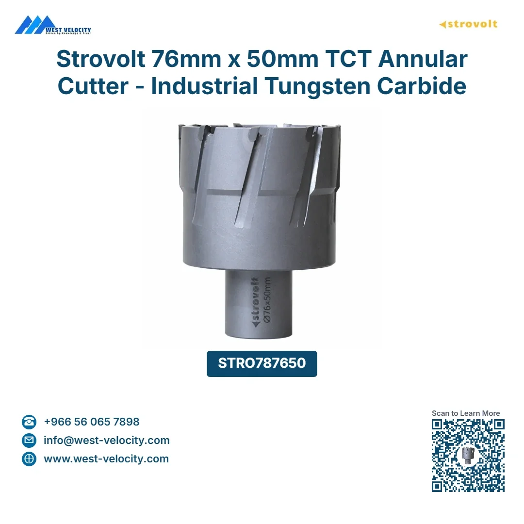 Strovolt 76mm x 50mm TCT Annular Core Cutter | Industrial Tungsten Carbide Tipped Mag Drill Bit | Heavy-Duty Hole Saw for Stainless Steel, Rail & Hardened Steel - strovolt - SKU: STRO787650 - Available in Saudi Arabia