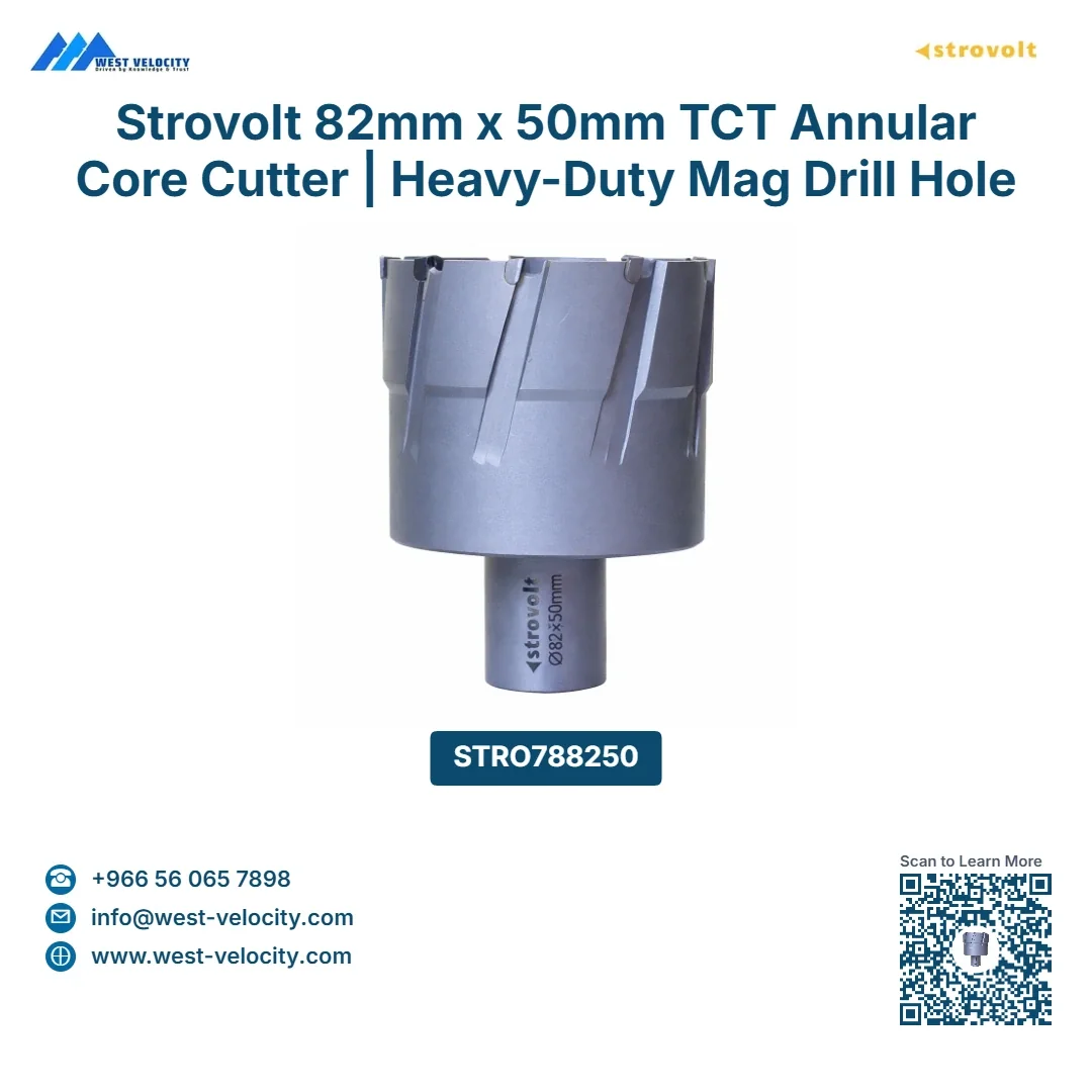 Strovolt 82mm x 50mm TCT Annular Core Cutter  Heavy-Duty Hole Saw for Stainless Steel, Rail & Hardox - strovolt - SKU: STRO788250 - Available in Saudi Arabia