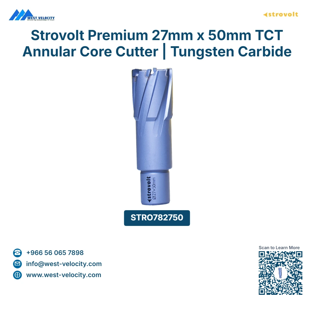 Strovolt Premium TCT Annular Core Cutter 27mm Diameter x 50mm Depth Tungsten Carbide Tipped Mag Drill Bit Part No: STRO782750 - strovolt - SKU: STRO782750