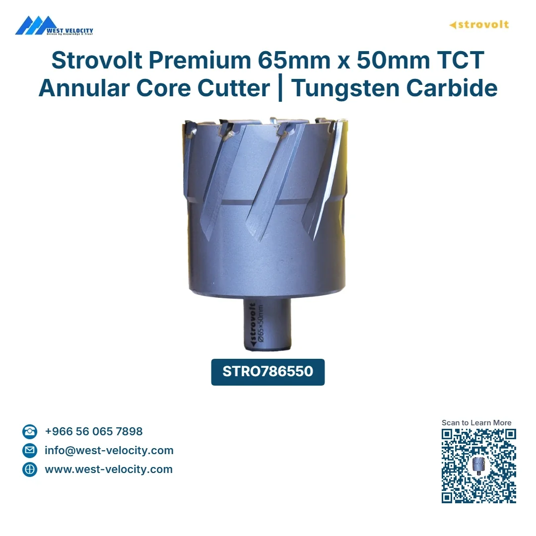 Strovolt Premium TCT Annular Core Cutter 65mm Diameter x 50mm Depth Tungsten Carbide Tipped Mag Drill Bit - strovolt - SKU: STRO786550 - Available in Saudi Arabia