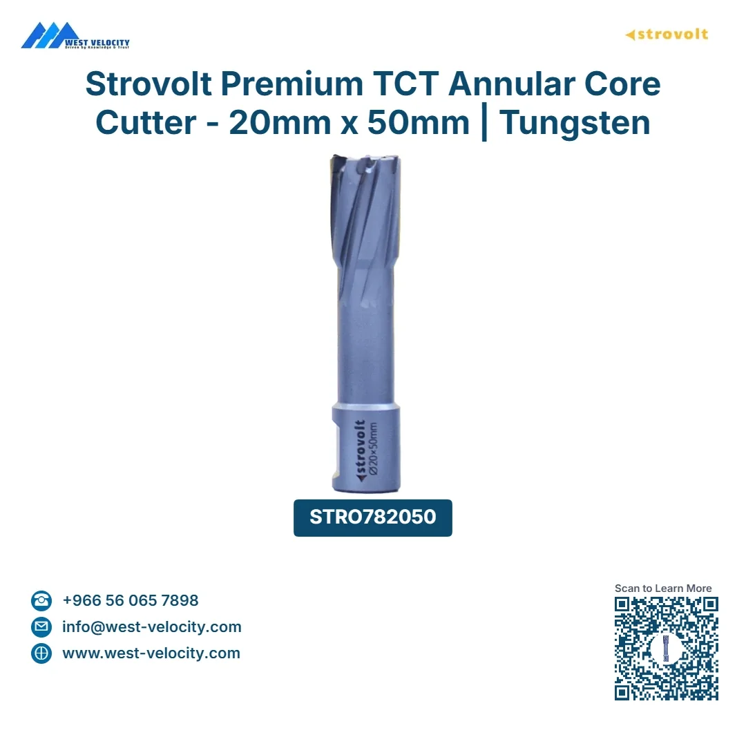 Strovolt Premium TCT Annular Core Cutter 20mm Diameter x 50mm Depth Tungsten Carbide Tipped Mag Drill Bit Part No: STRO782050 - strovolt - SKU: STRO782050 - Available in Saudi Arabia