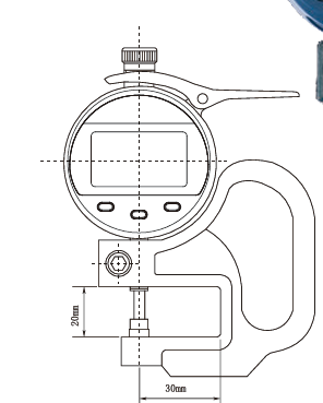 Dasqua 0-10mm Digital Thickness Gauge with Ceramic Faces – 0.01mm Resolution - Variations - Technical Diagram - Dasqua 5840-6200