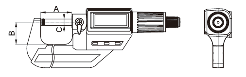 Dasqua Digital Micrometer with Wireless Data Output - DIN 863 Precision Measuring Tool (0-150mm/0-6") - Variations  - Technical Diagram - Dasqua 4230-3105