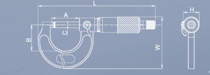 Dasqua Precision Outside Micrometer with Stainless Steel Spindle - Variations - Technical Diagram - Dasqua 4111-8105-A